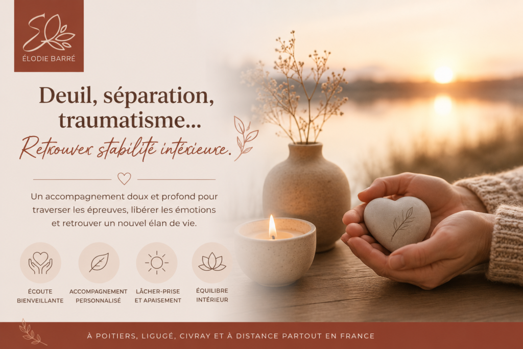 Deuil séparation traumatisme Poitiers – accompagnement énergétique et équilibre émotionnel